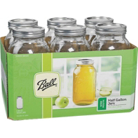 Jarden 68100 Ball 1/2 Gallon Mason Jars With Lids 6