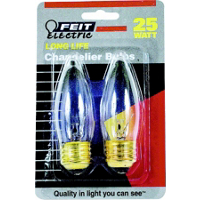 25 Watt Incandescent Chandelier Straight Tip Torpedo Clear BP25ETC by Feit Electric