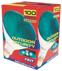 100 Watt Outdoor Parabolic Floodlight Par 38 Light Green Medium Brass Base 100PAR/G/1 by Feit Electric Best Price