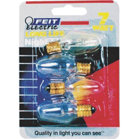 7 Watt Night Light Bulbs Incandescent C7 Clear Candelabra Base BP7C7/4 by Feit Electric