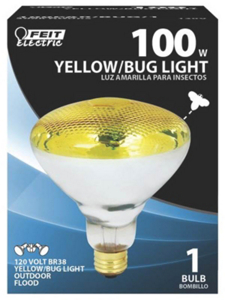 100 Watt Bug Parabolic Floodlight Par 38 Yellow Medium Brass Base 100PAR/BUG/1 by Feit Electric Best Price
