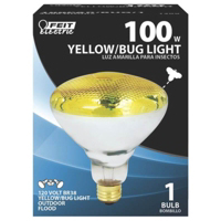 100 Watt Bug Parabolic Floodlight Par 38 Yellow Medium Brass Base 100PAR/BUG/1 by Feit Electric