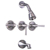 Satin Nickel Tub Shower Faucet 3 Handle TQ021005NP by Mintcraft Signature