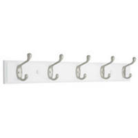 27 Inch White With Nickel Rail Coat and Hat RPLR5DZ-WSN-B or 68877 by Brainerd by Liberty Hardware Best Price