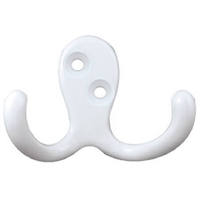 White Double Prong Robe Hook B59104G-W-C7 or 69278 by Brainerd by Liberty Hardware Best Price