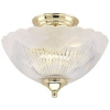 2 Light Semi Flush Mount Ceiling Light Brass and Etched Floral Pattern Glass 66323 by Westinghouse Lighting