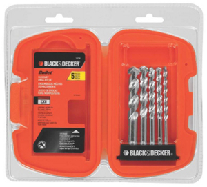 Bullet Masonry Drill Bit 5 Piece Set 16748 by Black and Decker Power Tools Best Price