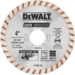 High Performance 4 Inch High Performance Masonry Blade DW4724 by Dewalt Power Tools Best Price