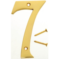 4 Inch Heavy Brass House Number 7 BR-90/7 by Hy Ko