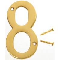 4 Inch Heavy Brass House Number 8 BR-90/8 by Hy Ko