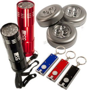 PCC 8 in 1 LED Value Pack with 2 Flashlights 3 Taplights and 3 keychain lights PCC-8-1 by Trans USA Products Best Price