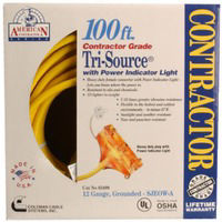 100 Foot 12/3 Yellow Power Block 03499 by Coleman Cable Best Price