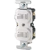 3 Way and Single Toggle Duplex Switch White 275W-BOX by Cooper Wiring
