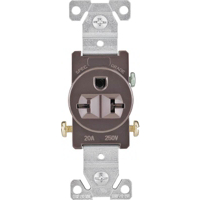 20 Amp 3 Wire Grounded Receptacle Brown 1876B-BOX by Cooper Wiring