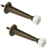 Stanley 2 Pack Antique Brass Solid Cast Door Stops