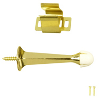 3 inch Doorstop and Holder Bright Brass Finish 81-9104 by Stanley Hardware