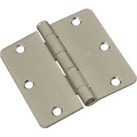 Satin Nickel Hinge 3 1/2 Inch 1/4 Inch Radius 82-1355 by Stanley Hardware