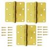 Stanley Hardware S826-909 4 Inch Solid Brass 1/4-Inch Radius Door Hinges Polished Brass Set of 3