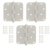 Stanley Hardware S827-287 4 Inch Solid Brass 5/8-Inch Radius Door Hinges Satin Nickel - Pack of 3