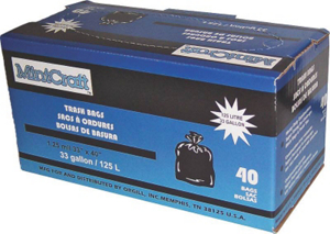 33 Gallon 1 1/4 Mil Trash Bag Black 33308 by Primrose Plastics Best Price