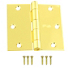 3 1/2 By 3 1/2 Inch Bright Brass Finish Residential Hinge N190-082 by National Manufacturing Div Stanley