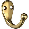 Polished Solid Brass Single Clothes Hook N198-119 by National - Stanley Hardware