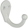 White Single Clothes Hook N248-377 by National - Stanley Hardware
