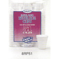 51 Count 8 1/2 Ounce White Foam Cup 8RP51 by Dart Container Best Price