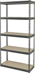 Gorilla Rack Black 5 Shelf Rack 36 By 18 By 72 Inch Heavy Duty GRZ6-3618-5BDI by Rapid Rack Industries Best Price