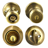 Kwikset Antique Brass Combo Tylo Entry Lockset with Deadbolt