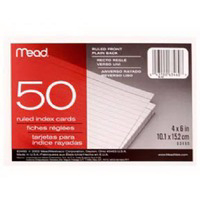 50 Ct 4 By 6 Index Cards 63460 by Mead Best Price