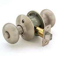F Series Plymouth Plymouth Satin Nickel Privacy Lockset F40 PLY 619 by Schlage Lock