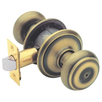 F Series Georgian Privacy Lockset Georgian Antique Brass F40V GEO 609 by Schlage Lock