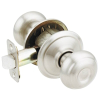 F Series Georgian Georgian Satin Nickel Passage Lockset F10V GEO 619 by Schlage Lock