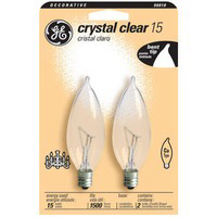 General Electric 15 Watt Bent Tip Light Bulb Crystal Clear Candleobra Base 48396 by GE Lighting