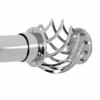 Zenith HEL015SSP Zenith Bathstyles Chrome Adjustable Shower Rod with Decorative Helix Finial Ends