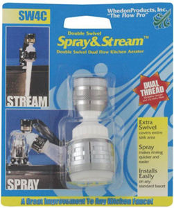 Spray and Stream Faucet Aerator Dual Thread Swivel Spray 15/16 Inch SW4C by Whedon Best Price