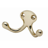 1 1/8 Inch Bright Brass Double Wardrobe Hook SPS582MB-605 by Schlage Lock Best Price