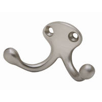 1 1/8 Inch Satin Nickel Double Wardrobe Hook SPS582MB-619 by Schlage Lock Best Price