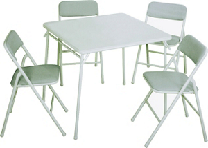 Classics Table\Chair Set 5 Piece Chambray 14-551SGN1/14-55WHT by Cosco Home and Office Best Price