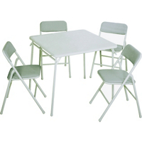 Classics Table\Chair Set 5 Piece Chambray 14-551SGN1/14-55WHT by Cosco Home and Office