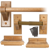 Mintcraft OAK021 Canterbury Collection Bath Accessories Set Light Oak 4 Piece
