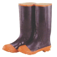 Rubber Knee Boots Black and Red Size 9 Pair RB002-9-C by DiamondBack