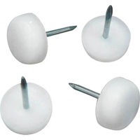 3/4 Inch Nail On White Plastic Base Glides FE-50302 by Mintcraft