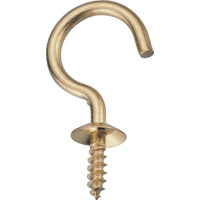 7/8 Inch Solid Brass Cup Hook LR391 by Mintcraft
