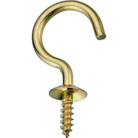 1 Inch Solid Brass Cup Hook LR392 by Mintcraft