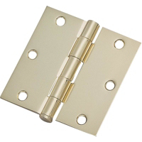 Bright Brass 3 1/2 Inch Square Residential Door Hinge 20338BBX by Mintcraft