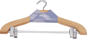 2 Clip Clothes Hanger Ntrl 2 Piece HEA00043G-N by HomeBasix Best Price