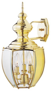3 Light Coach Style Outdoor Lantern 19 Inch Height Polished Brass BRT-1102H-PB by Boston Harbor Best Price