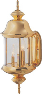 3 Light 22 1/4 Inch Coach Style Outdoor Post Lantern Polished Brass BRT-8701-PB by Boston Harbor Best Price